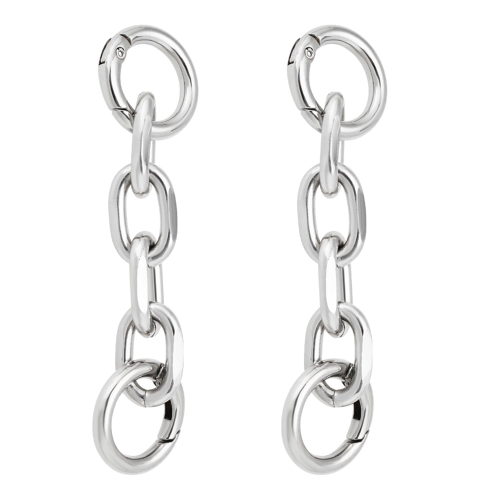 The Lord of the Tools 2pcs Bag Extender Chain with Spring Buckle Rings Aluminum Alloy Strap Extender 9.7cm Chain Extender for Handbags Shoulder Bags, Silvery