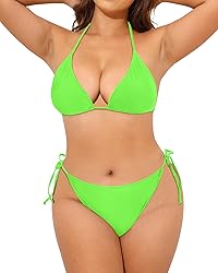 Tempt Me Women Plus Size Triangle Bikini String Two