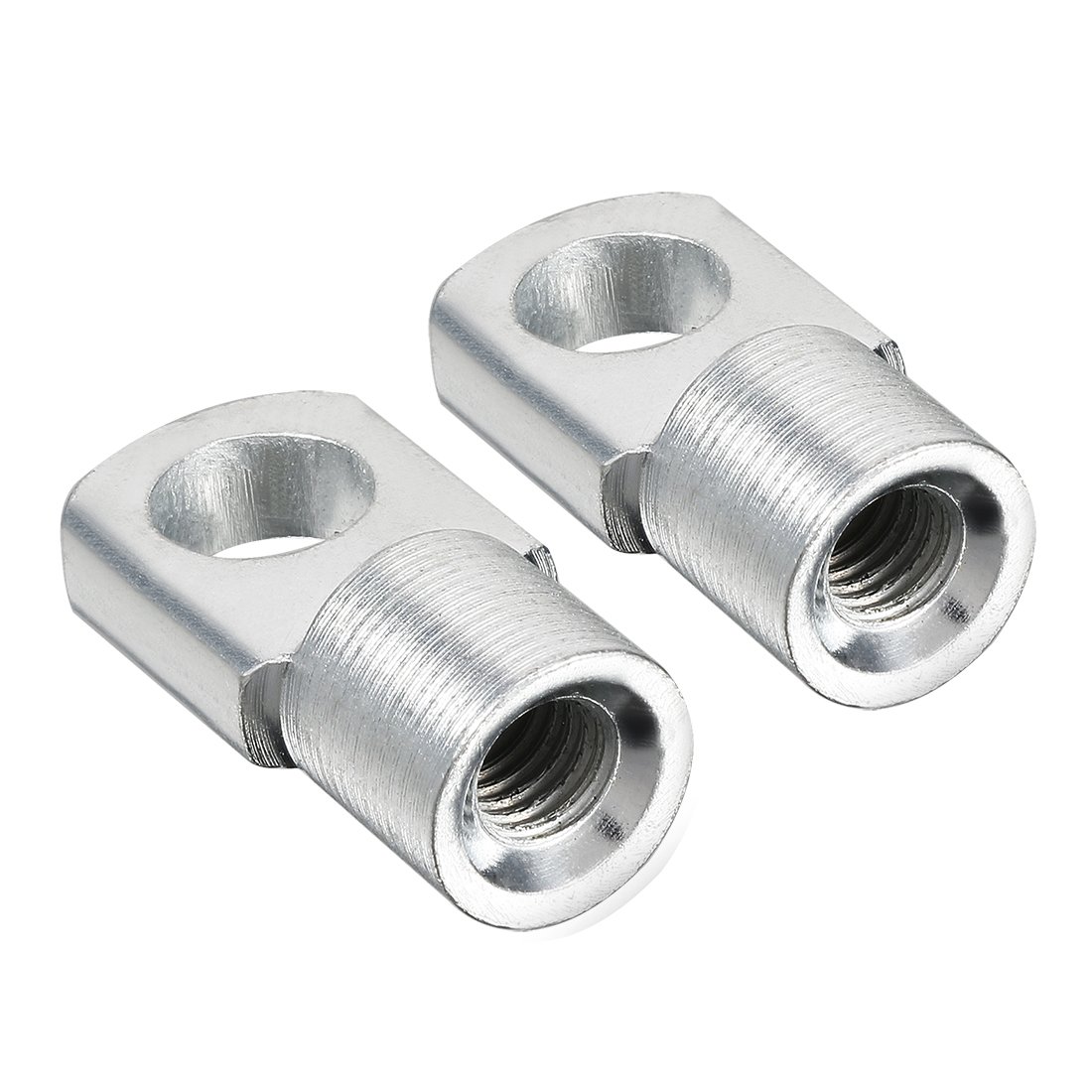 sourcing map Gas Spring End Fitting M6 Female Thread 8mm Hole Dia A3 Steel Silver Tone 2pcs