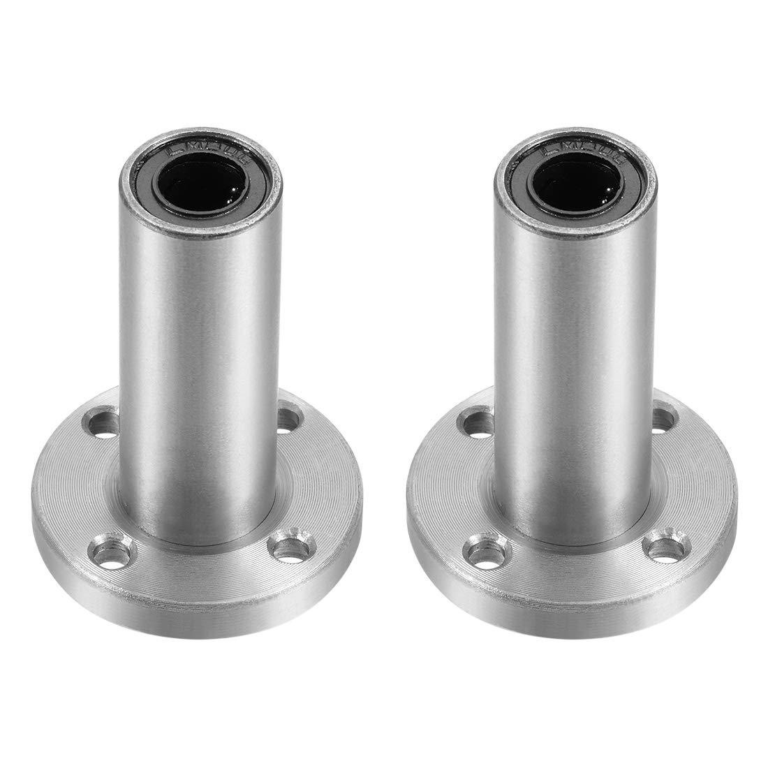 sourcing map LM8UU Extra Long Round Flange Linear Ball Bearings, 8mm Bore Dia, 15mm OD, 45mm Length(Pack of 2)