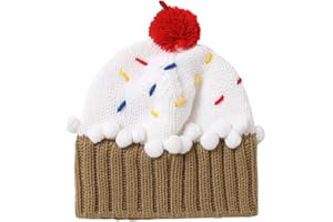 XINQIAO Unisex Kids Cupcake Beanie Cartoon Knitting Hat for 3-8 Years Boys Girls