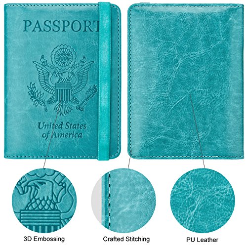 WALNEW Passport and Vaccine Card Holder, RFID Blocking Passport Holder