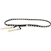 Rising Phoenix Industries Beaded Vegan Leather Horsehair Hat Bands for Cowboy Panama Fedora Rancher Hats, Hat Accessories for Men or Women (Black Braided Horsehair with Tassel)