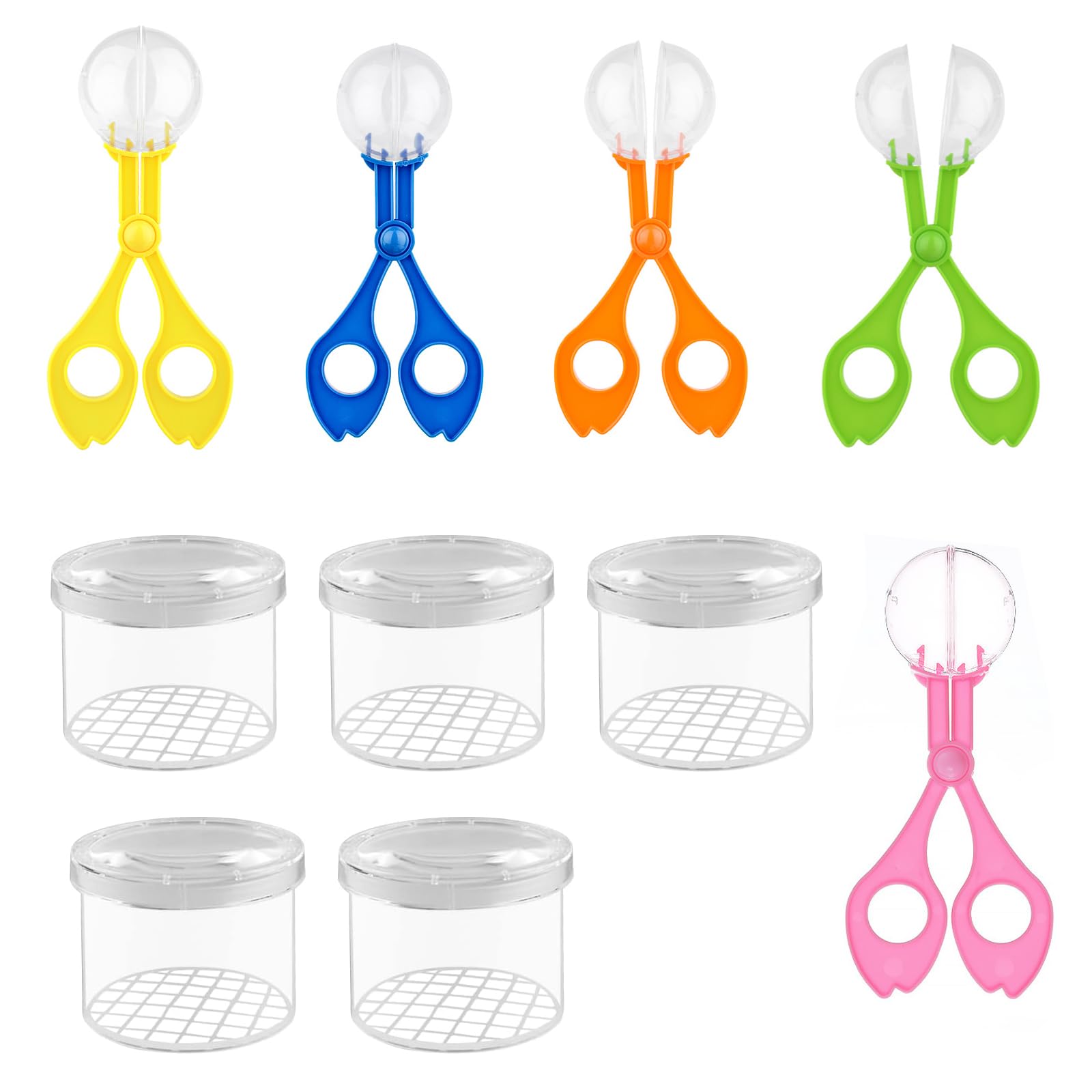 Insect Catcher Set, 10pcs Bug Catcher for Kids, Insect Scissors Insect Catcher, Clear Observation Bug Box, Catching Tool, Toy for Adults and Children, For Nature Exploration Observation