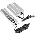 Happybuy Mist Maker 12 Head Ultrasonic Mist Fogger with Waterproof Power Supply Ultrasonic Fogger Humidifier Stainless Steel Pond Mister Fogger 7kg/h