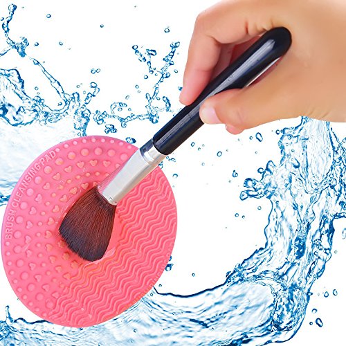 Vaorwne Silicone Makeup Brush Cleansing Pad Palette Brush Cleaner Cleaning Mat Washing Scrubber Pad Cosmetic Make Up Cleaner Tools Light Green