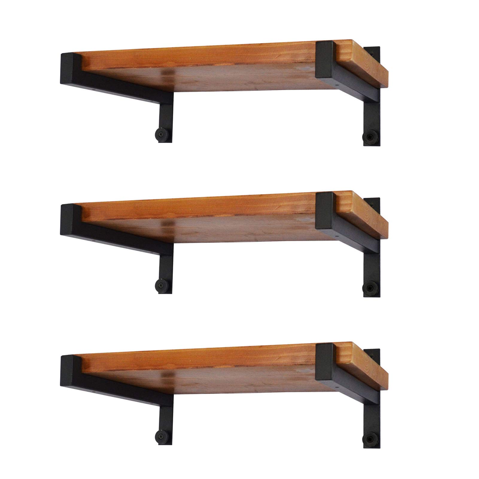 6 Pcs Heavy Duty Shelf Brackets 12 Inch Wall Mounted Industrial Metal Shelving Supports with Lip (Black 300mm/12 Inch)