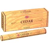 HEM Cedar Incense Sticks Pack Of 120 Count | 100% Natural, Pure House &amp; Flower Powder | Fresh &amp; Long Lasting Fragrance | Aromatherapy Incense For Air Purifier, Stress Relief &amp; Cleansing | Gift Set