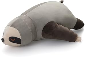 Niuniu Daddy 18” Sloth Stuffed Animal Not Weighted - Cute Large Sloth Lying Plushies, Kawaii Sloth Toy Plush, Squishy Soft Hugging Sloth Body Pillow, Gifts for Girls Boys Birthday Christmas Party