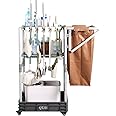 Janitorial cart Housekeeping cart Cleaning Cart on Wheels Housekeeping Caddy with Shelves Broom mop Holder