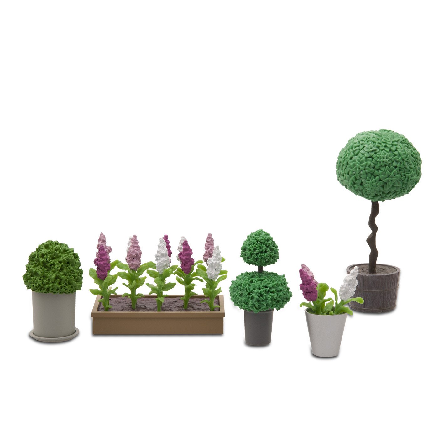 Lundby Dolls House Accessories – Doll House Furniture - Garden Flowers + Plants – 15-piece set for 11cm Mini Dolls – 4+ 1:18