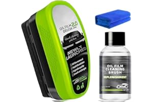 Diehous Upgrade Automotive Oil Film Cleaning Brush, 2025 New 2.0 Green Oil Film Wipe, Car Glass Oil Film Cleaner for Windshield, Oil Film Cleaning Brush, Glass Oil Film Remover, Improves Clarity