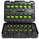 GripEdge | 32-PC 1/4" &amp; 3/8" Drive Deep Metric &amp; SAE Master Socket Extractor Set| Includes sizes - 4-19mm &amp; 3/16-3/4" | Includes Premium Plastic Case With Foam Insert |