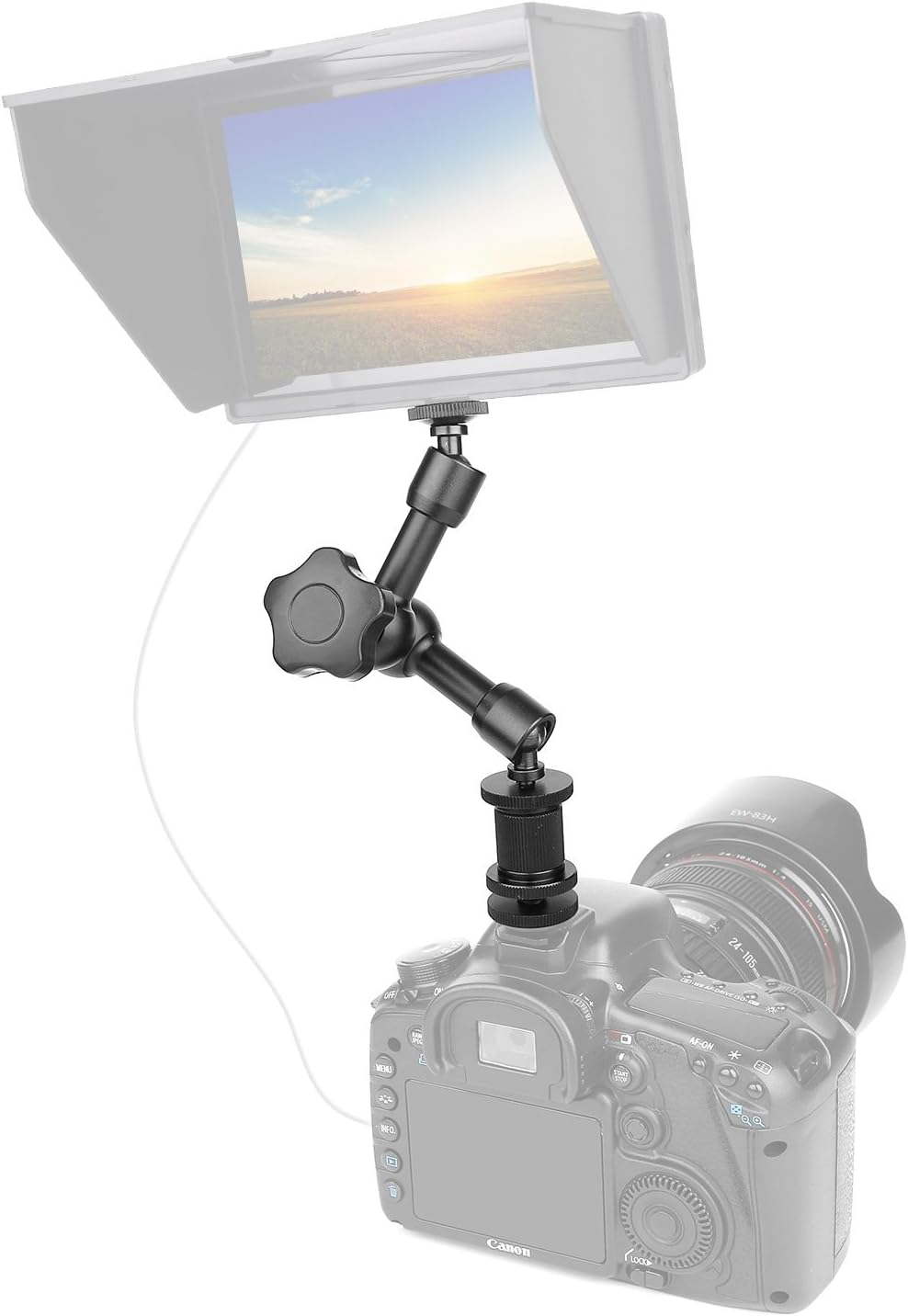 ChromLives 7" Magic Arm Articulating Magic Friction Arm Adjustable w/Hot Shoe Mount 1/4" Tripod Screw for DSLR Camera Rig/LCD Monitor/DV Monitor/LED Lights/Flash Light/Microphone - Image 4