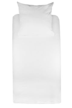 ZOLLNER 2-TLG. Bettwäsche Garnitur aus Baumwolle, ca. 80x80 cm + 140x200 cm, weiß (weitere verfügbar), Reißverschluss