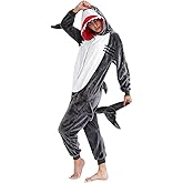 vavalad Adult Shark Onesie Pajamas Unisex Cosplay Costume Women and Men