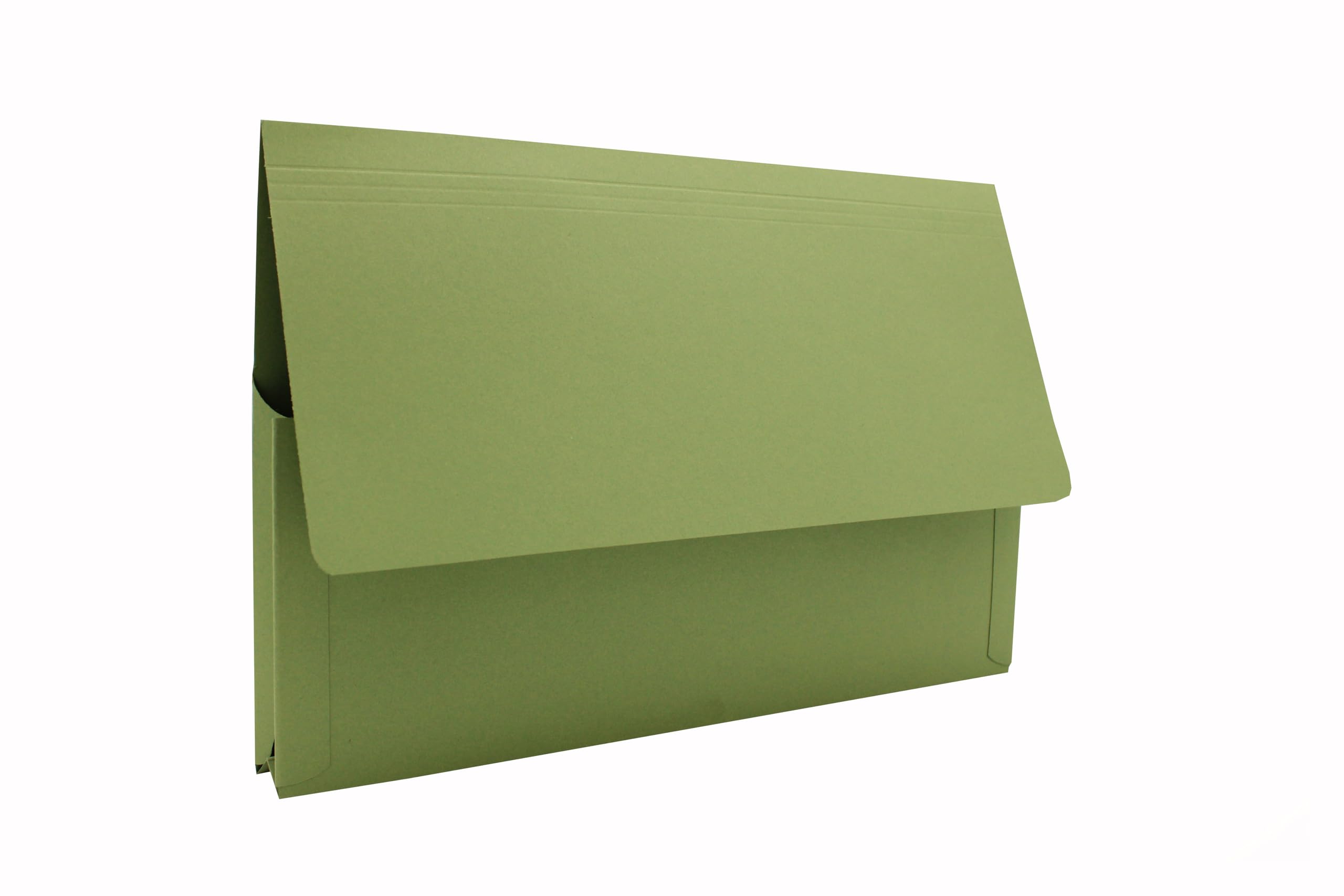 Exacompta - Ref PW5-GRNZ - Guildhall - 3/4 Flap Legal Document Wallet - Foolscap for A4 Documents, 35mm Gusset, 315gsm Heavyweight Manilla - Green (Pack of 25)