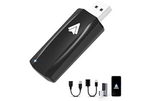 MSXTTLY Wireless Android Auto Adapter 2024 Version for Android Phone Small Wireless Android Auto Car Dongle for OEM Wired Car Model 2017+ for Android 11+, Black