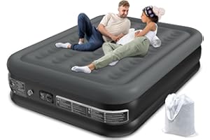 Sprinq 18" Air Mattress Queen with Built in Pump, Deluxe Blow Up Mattress, Durable Queen Air Mattress with Built in Pump, 3Min Fast Inflatable Mattress, Comfy Self Inflating Air Mattress Air Bed