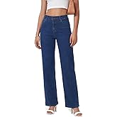 ZPIUO Straight Leg Jeans for Women - High Waisted Wide Leg, Y2K Loose Fit Denim Pants with Pockets 90s