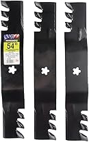 MaxPower 561738XB 3 Blade Commercial Mulching Set for 54" Cut Craftsman, Husqvarna, Poulan s 532187255, 187254, 187255, 18725