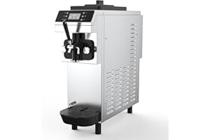 DEBYLUX 15 QT(≈3.75gal)/H Commercial Ice Cream Maker Machine,100-150 servings, 4.3L 304 Stainless Steel Bowls, 1.6L Freezing Tank, Soft Serve Frozen for Startups & Home Businesses
