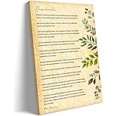 Desiderata Poem Framed Wall Art Motivational Poster Book Quotes Wall Art Retro Canvas Inspirational Picture Decorations Framed (12x18 inch)