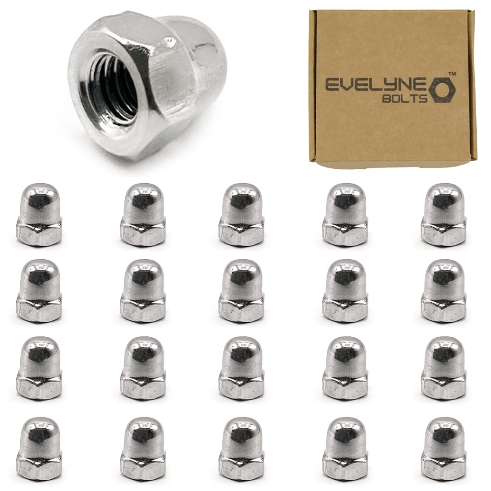 M4 (4mm) Dome Nuts Set - Steel Cap Nut - Evelyne (Pack of 20)