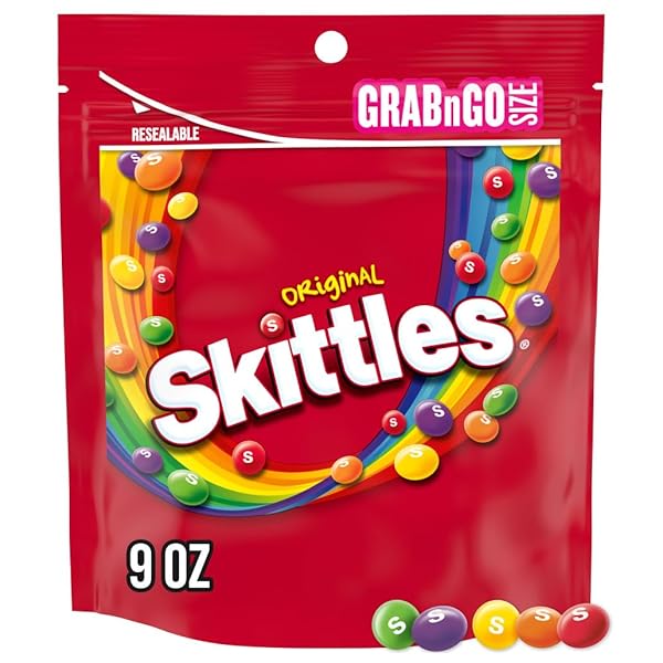 SKITTLES ORIGINAL SUMMER CHEWY CANDY, GRAB N GO, 9 OZ RESEALABLE CANDY BAG