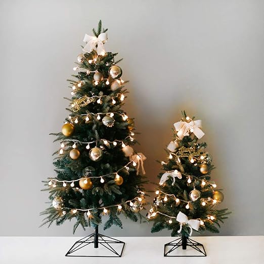 Blooming Me限定 クリスマスツリー 北欧風 おしゃれ スリムツリー デザインツリー 高級クリスマスツリー ゴールドオーナメントセット タイプ 60cm 90cm 1cm 150cm 150cm 雪の華 Ledライト クリスマスツリー おもちゃ Amazon