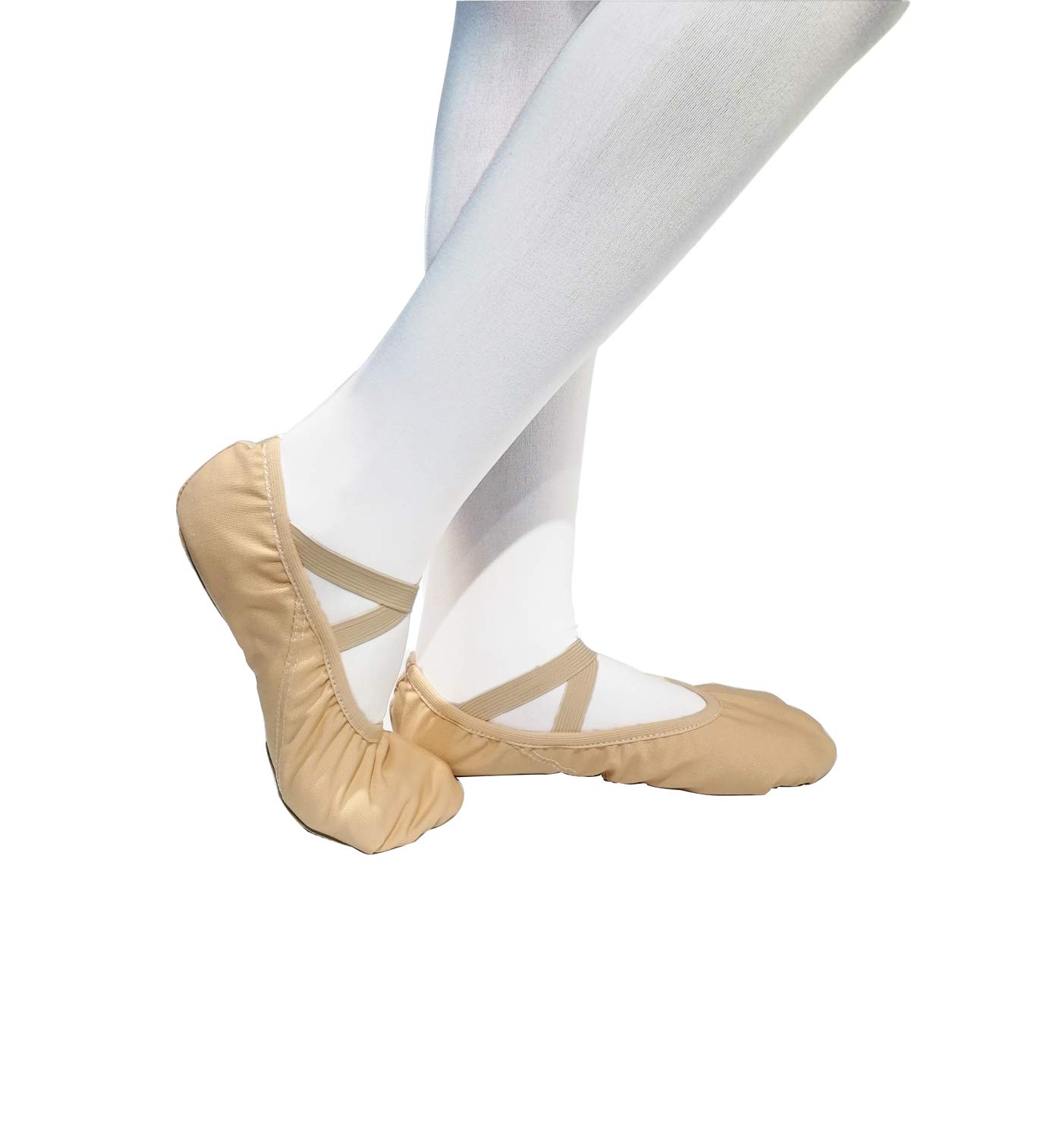 NewChao Canvas Ballet Shoes for Women Girls, Ballet Slipper Dance Flats Yoga Shoes Beige