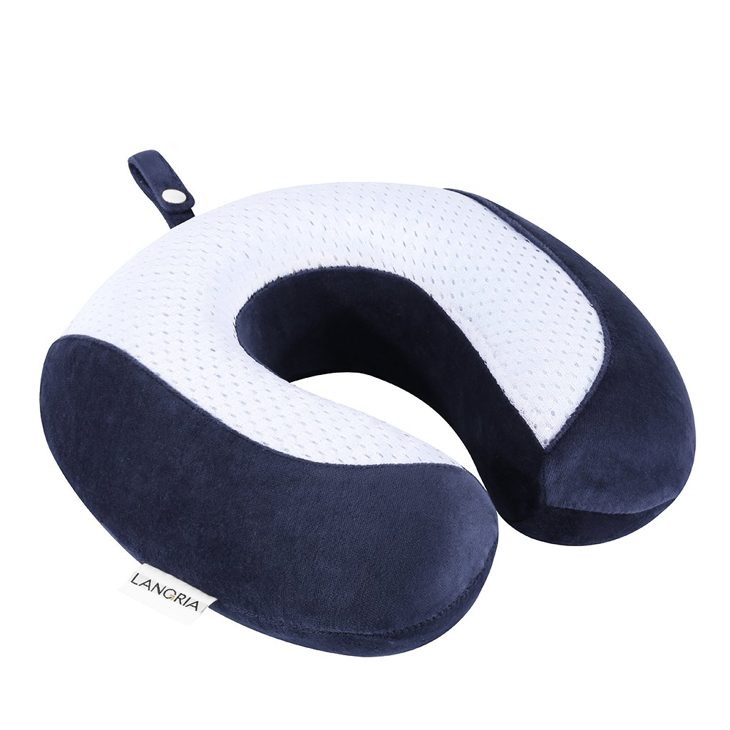 LANGRIA Almohada Cervical de Viaje Forma U para el Cuello de Espuma