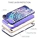 GUAGUA iPhone 7 Plus Case iPhone 8 Plus Case Mandala Flower Three Layer High Impact Resistant Heavy Duty Full Body Cover Anti-scratch Shockproof Protective Phone Case for iPhone 7 Plus/8 Plus Purple