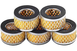 AirheadStorm 5-Pack Air Intake Filter Elements for Air Compressors – 65 mm × 36 mm × 38 mm Paper Core with Galvanized Mesh, T