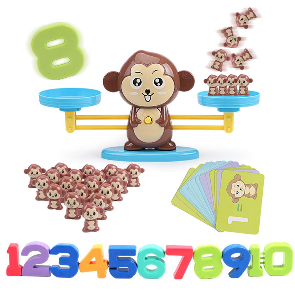 65 Pcs Monkey Balance Scales Math Games Toys for Boys Girls Preschool
