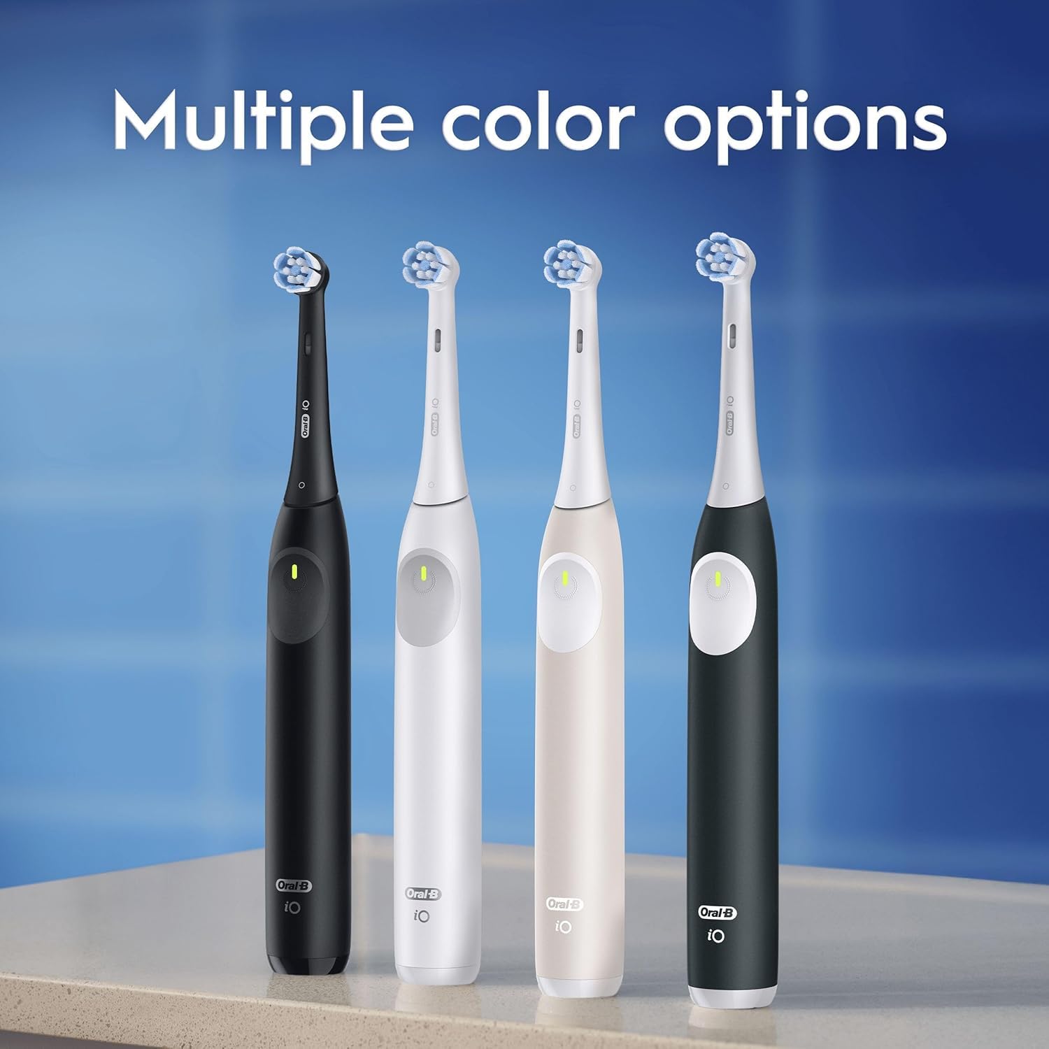 Oral-B iO2 Electric Toothbrush, 1 Gentle Care Toothbrush Head, 1 Travel Case, 1 Travel Refill Holder, Oral B Toothbrush for Adults (Forest Green), Designed by Braun, 2 Pin UK Plug