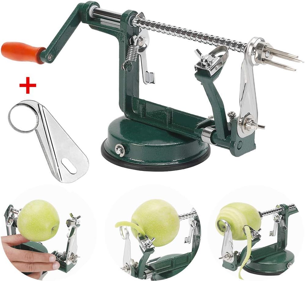 Gorgenius Apple Peeler,Apple Peelers Corer Slicer Suction Base Durable Heavy Duty Blade Peelers 1pc Extra Blade