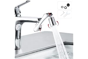 HT TopHinon 1440°Swivel Faucet Extender, Timnamy Faucet Attachment,Sink Water Faucet Aerator with Splash Filter, 2 Adjustable Modes Extension Tap for Threaded Faucets M20 M22 M24