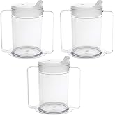 PSC Providence Spillproof Brand Independence Spill Resistant 12 ounce Adult Sippy Cup with Handles - Sip Cups for Adults with Limited Mobility -Cups for Elderly Care - Made in the USA 50-3 Pack