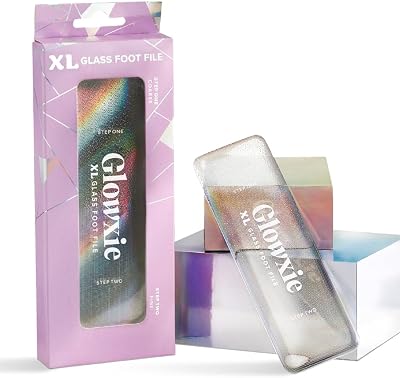 Glowxie XL Glass Foot File 2-in-1 Scub Buff Hypoallergenic Callus Remover