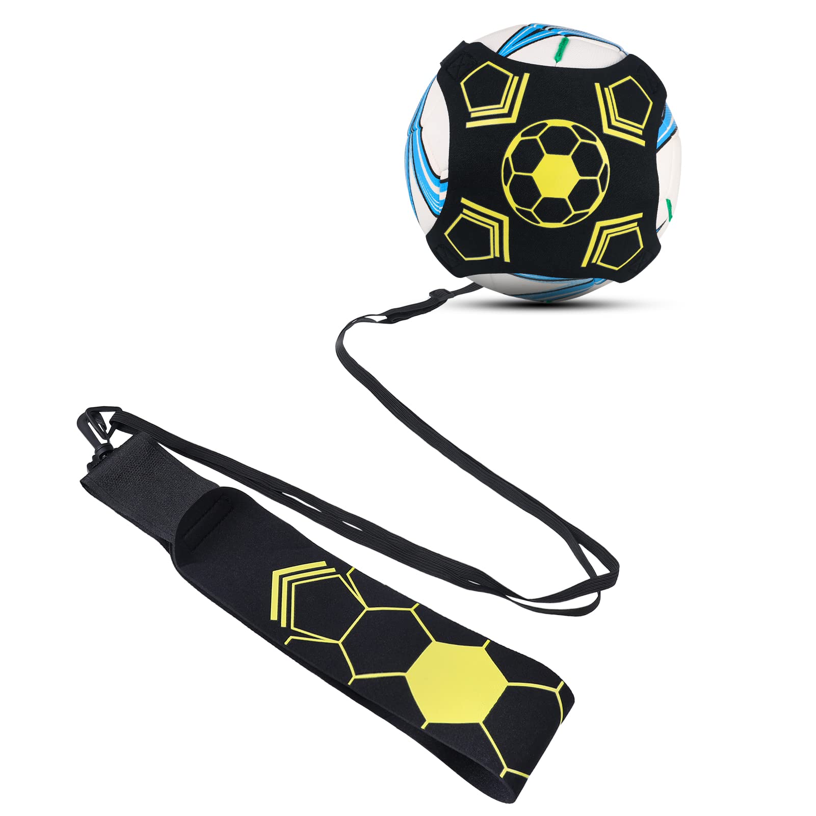 Dacitiery Football Kick Trainer, Soccer Training Aid with Flexible Adjustment Belt, Hands Free Football Training Equipment, Fits Ball Size 3 4 5