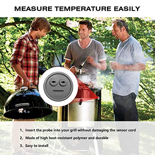 Entsong 4Pack Thermometer and Probe Grommet for BBQ Grill, Compatible