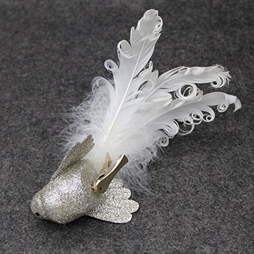 Gallerie II Set of 2 White Dove Bird Clip Ornaments, 4.5 Long, Feather Decorations