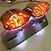 Universal Cat Eye Custom Motorcycle Tail Brake License Plate light BLACK RED