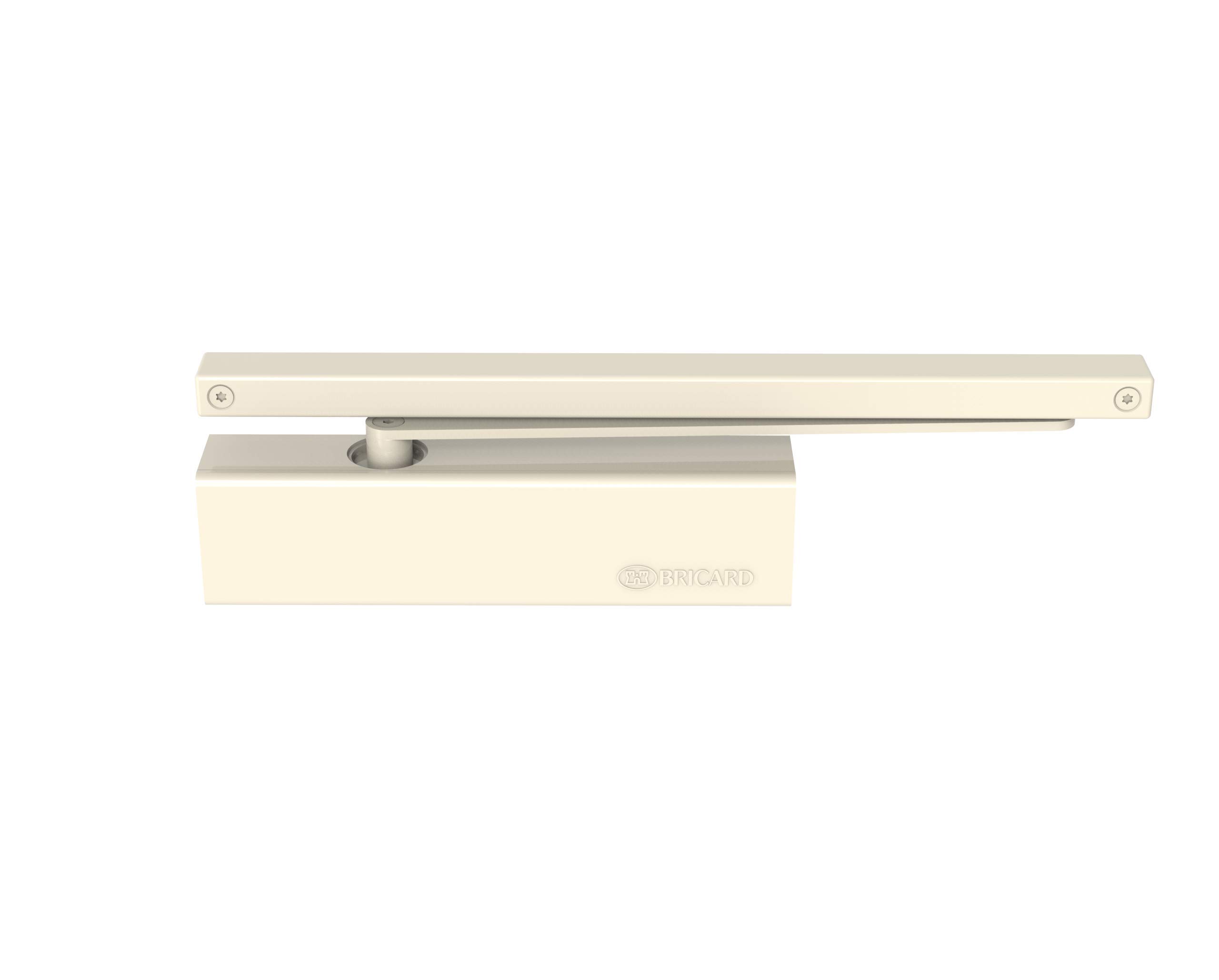 Bricard 6451251 Door Closer Technology Off-Centre Rack Sprocket, Force 1 to 3 (Up to 60 kg), Sliding Arm, White