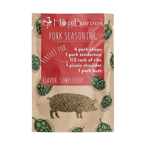 HOP BARONS, GOURMET PORK SEASONING, SINGLE SERVE PACK – PREMIUM BLEND OF HERBS AND SPICES, NO FILLERS, NO PRESERVATIVES – COOKING GIFTS FOR MEN, GRILLING GIFTS