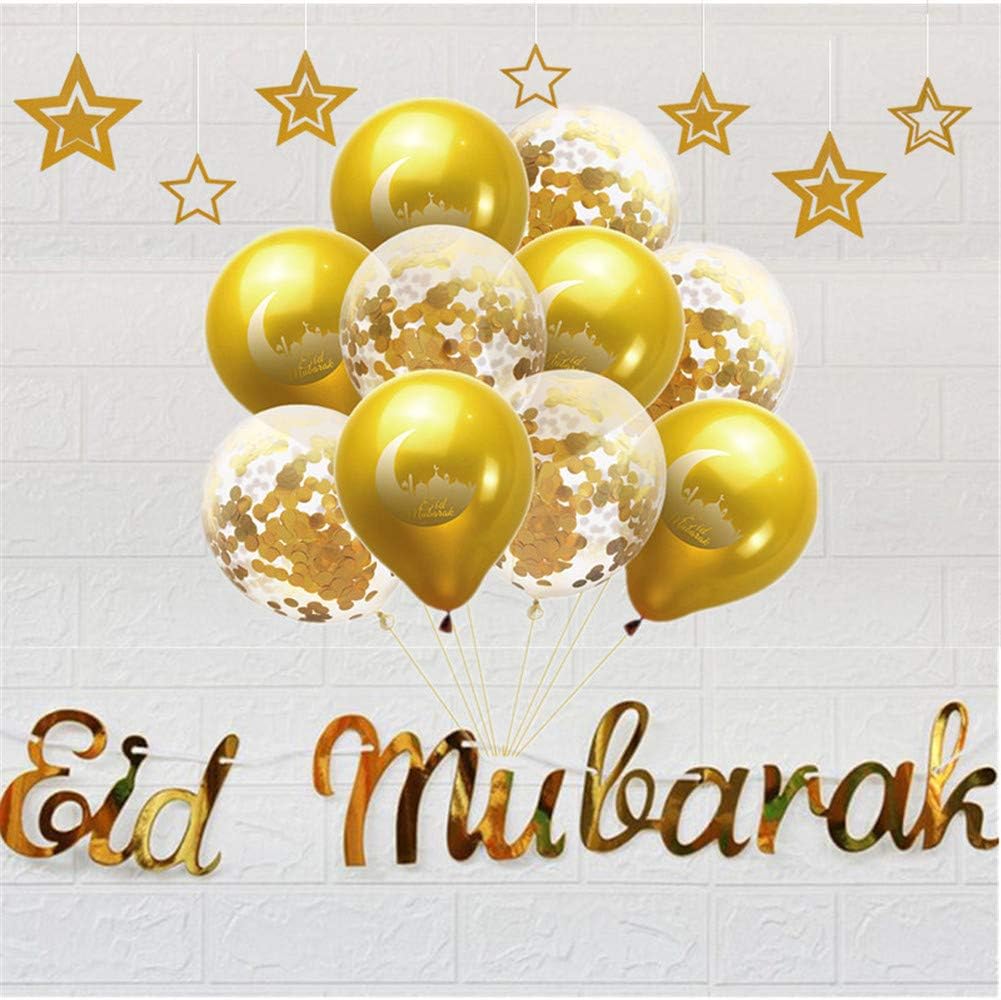 Decorative Balloons Party Balloons Ramadan Decorations Eid Mubarak Sequin Balloons Set For Home Party Wedding Decoration