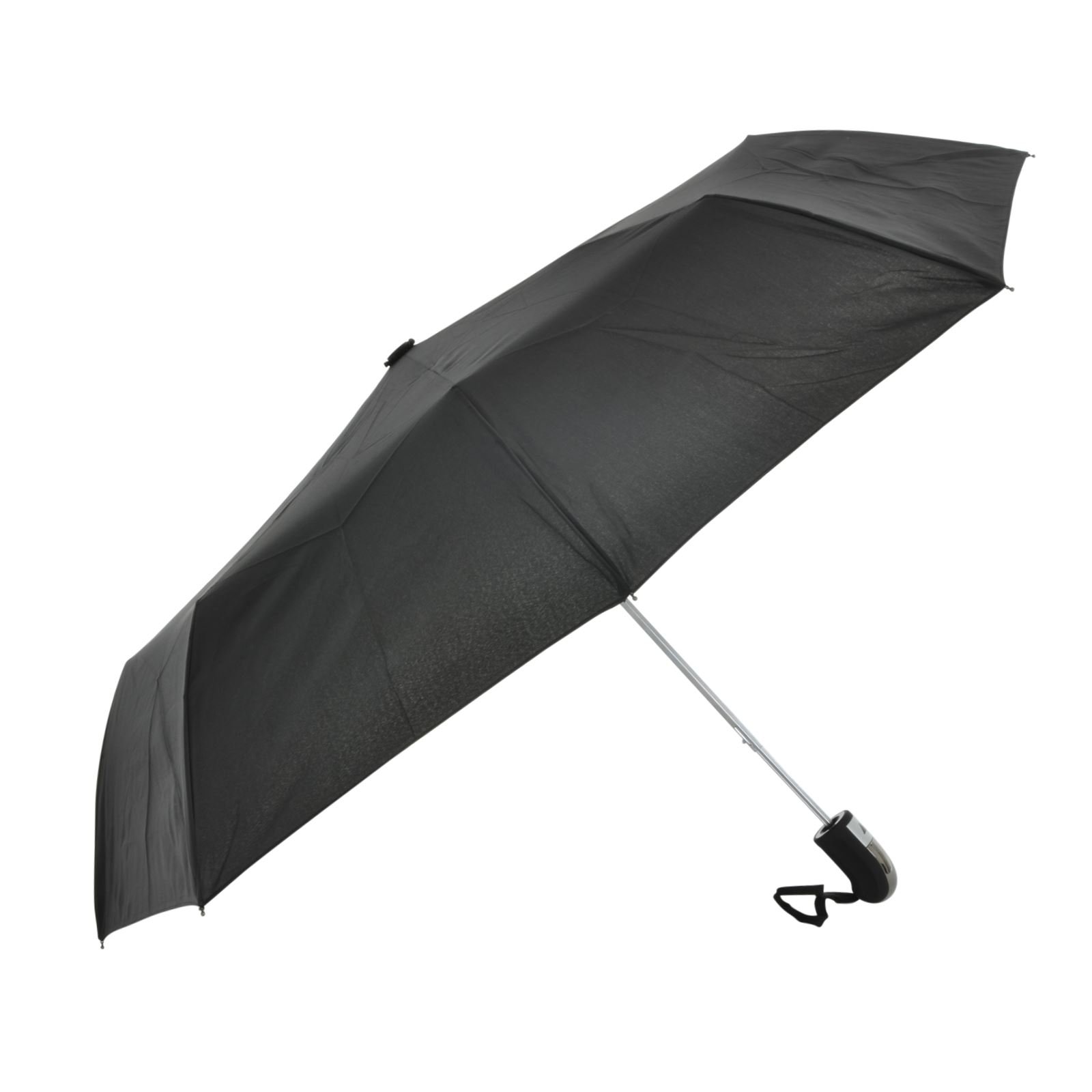 Drizzles Mens Deluxe Compact Auto Umbrella - Black