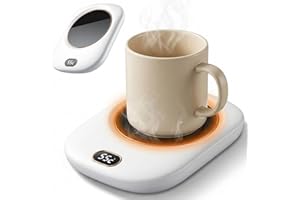 Cup Warmer, 3-Level Mug Heater Waterproof Cordless USB Electric Mug Warmer for Coffee, Tea, Milk, Water, White