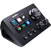SOOMFON Stream Controller Studio Deck 6 Macro Keys, 3 Dials, 3 Buttons | 6 LCD Buttons, 3 Flip-Page Button, 3 Multifunction Dials to Trigger Actions, Compatible with OBS, Twitch, Discords, Youtube